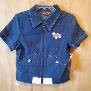 Vintage Hip denim baby girl shirt medium